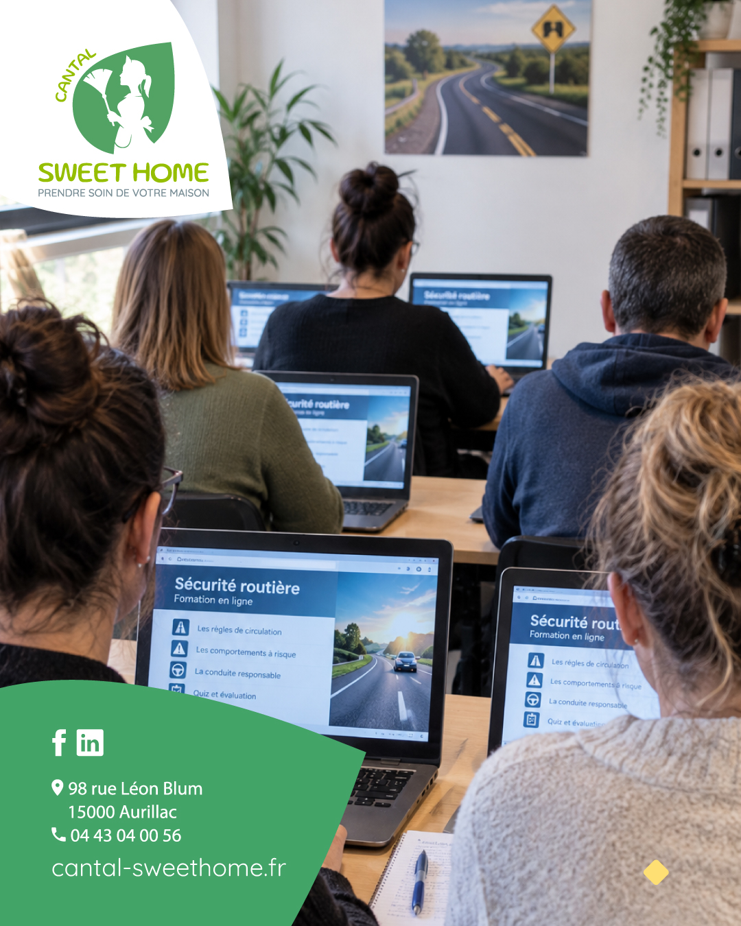 Parce que les déplacements professionnels font partie du quotidien de nombreux collaborateurs, la sécurité routière constitue un enjeu essentiel pour Cantal Sweet Home.